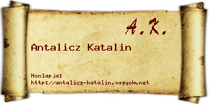 Antalicz Katalin névjegykártya