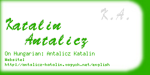 katalin antalicz business card